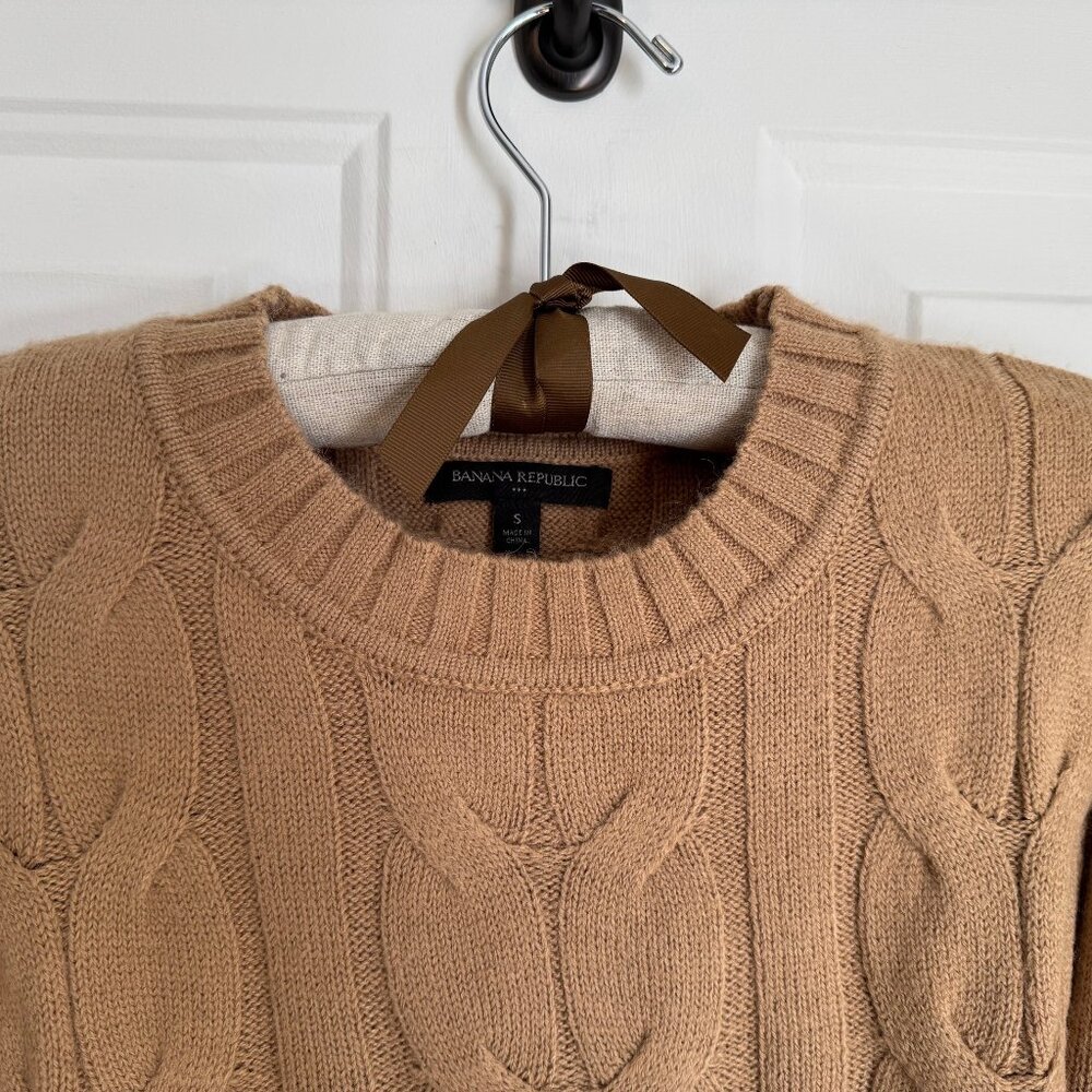 Banana Republic Cotton-Blend Cable Knit | Camel | S